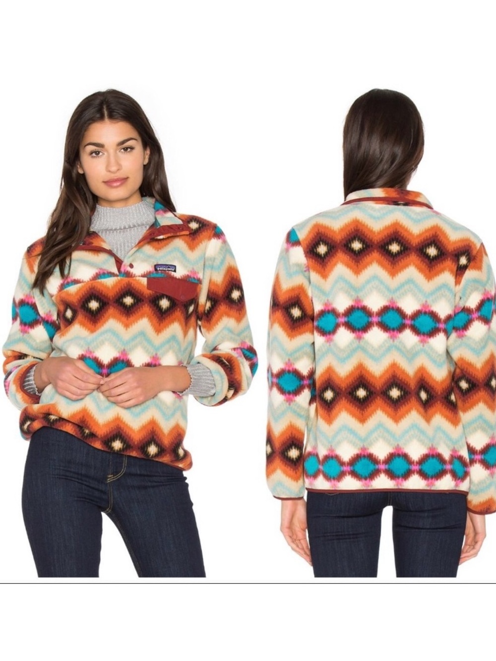 Patagonia Synchilla Timber Twist Pullover Womens Size Medium